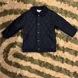 Janie and Jack Blue Puffer Jacket with Diamond Stitching